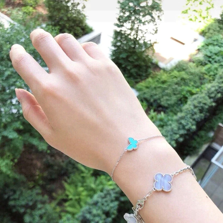 ¡®Timi¡¯BUTTERFLY TURQUOISE BUTTERFLY BRACELET SILVER