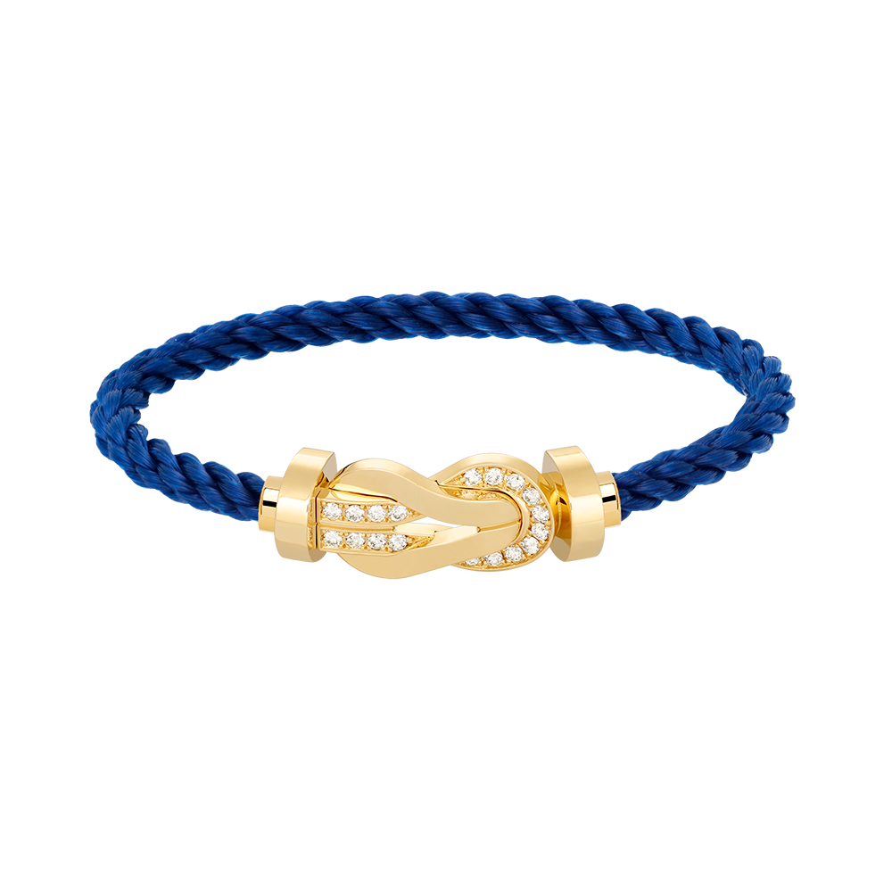 TimiCHANCE LARGE 8 FIGURE BUCKLE HALF DIAMOND BRACELET GOLD
