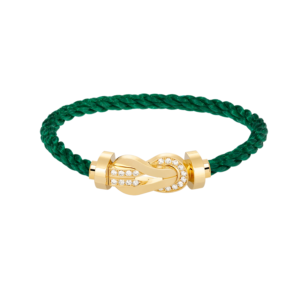 TimiCHANCE LARGE 8 FIGURE BUCKLE HALF DIAMOND BRACELET GOLD