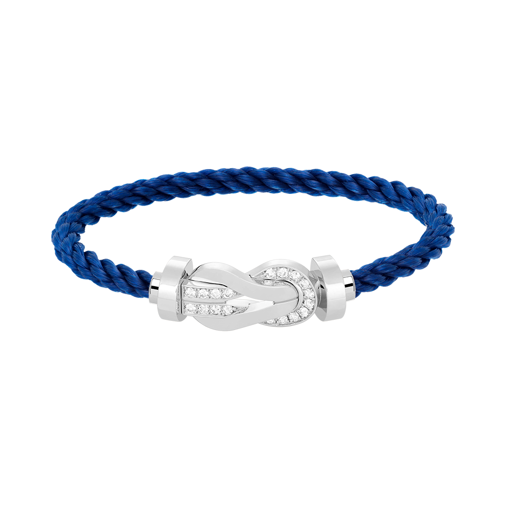TimiCHANCE LARGE 8 FIGURE BUCKLE HALF DIAMOND BRACELET SILVER