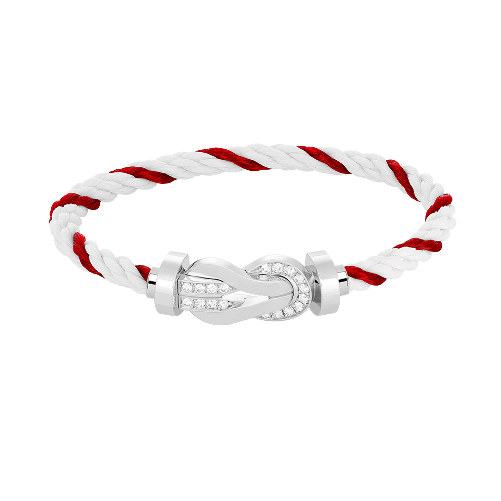 TimiCHANCE LARGE 8 FIGURE BUCKLE HALF DIAMOND BRACELET SILVER