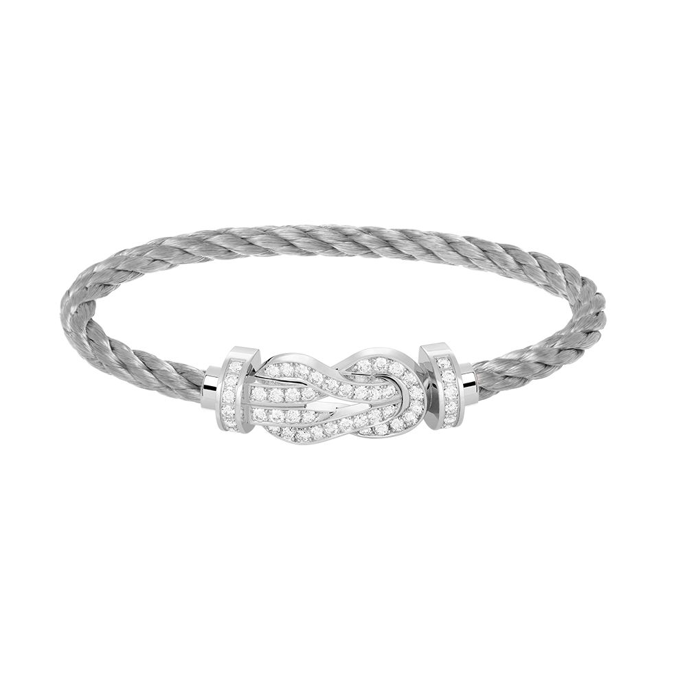 TimiCHANCE LARGE 8 FIGURE BUCKLE FULL DIAMOND BRACELET SILVER