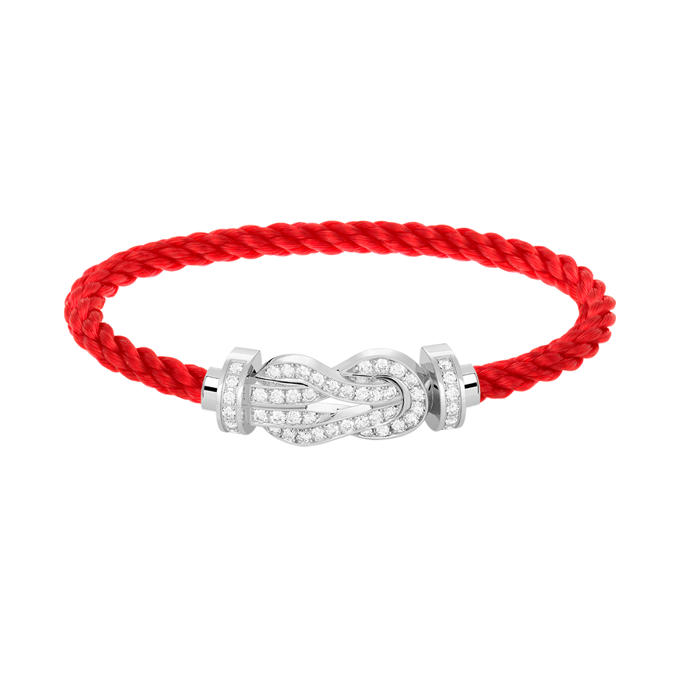 TimiCHANCE LARGE 8 FIGURE BUCKLE FULL DIAMOND BRACELET SILVER