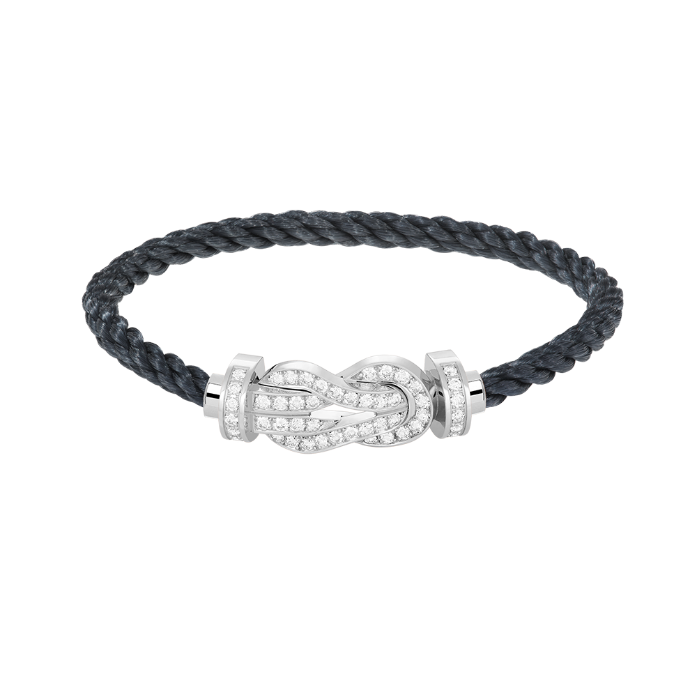 TimiCHANCE LARGE 8 FIGURE BUCKLE FULL DIAMOND BRACELET SILVER