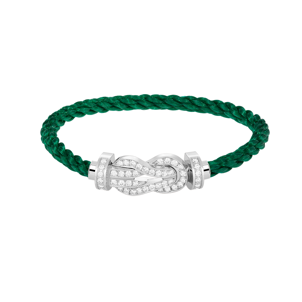 TimiCHANCE LARGE 8 FIGURE BUCKLE FULL DIAMOND BRACELET SILVER