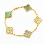 [Timi]New  CLOVER 5 MOTIF GRAY MOP BRACELET COLLECTION