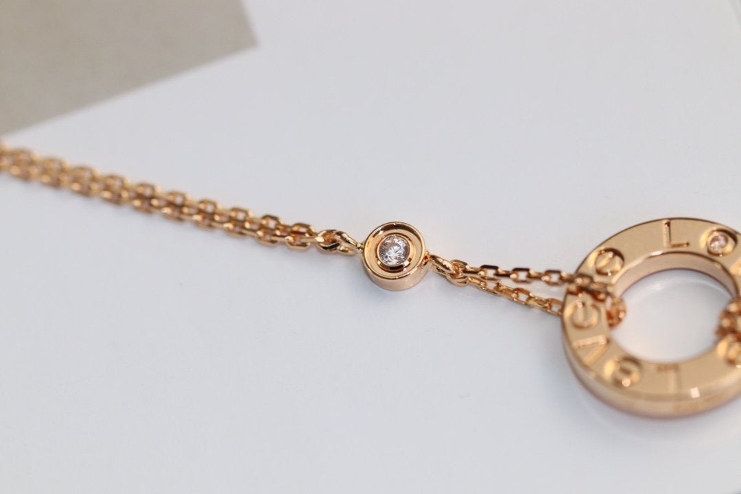 TimiLOVE NECKLACE ADJUSTABLE ROSE GOLD 2 DIAMOND
