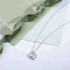 TimiCLOVER  15MM DIAMOND LASER NECKLACE SILVER