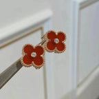 TimiCLOVER MEDIUM 1 MOTIFS CARNELIAN  DIAMOND earrings