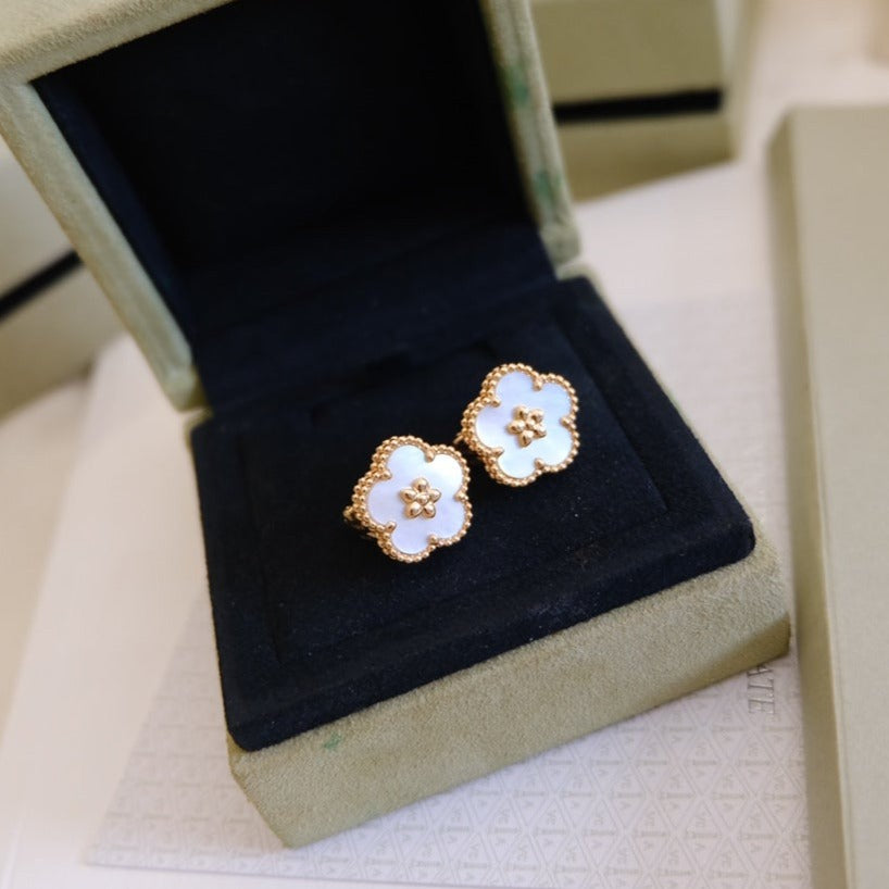 TimiLUCKY PINK GOLD WHITE MOP EARRINGS