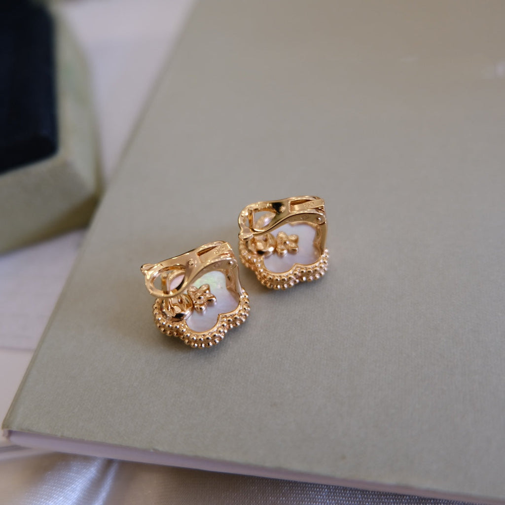 TimiLUCKY PINK GOLD WHITE MOP EARRINGS