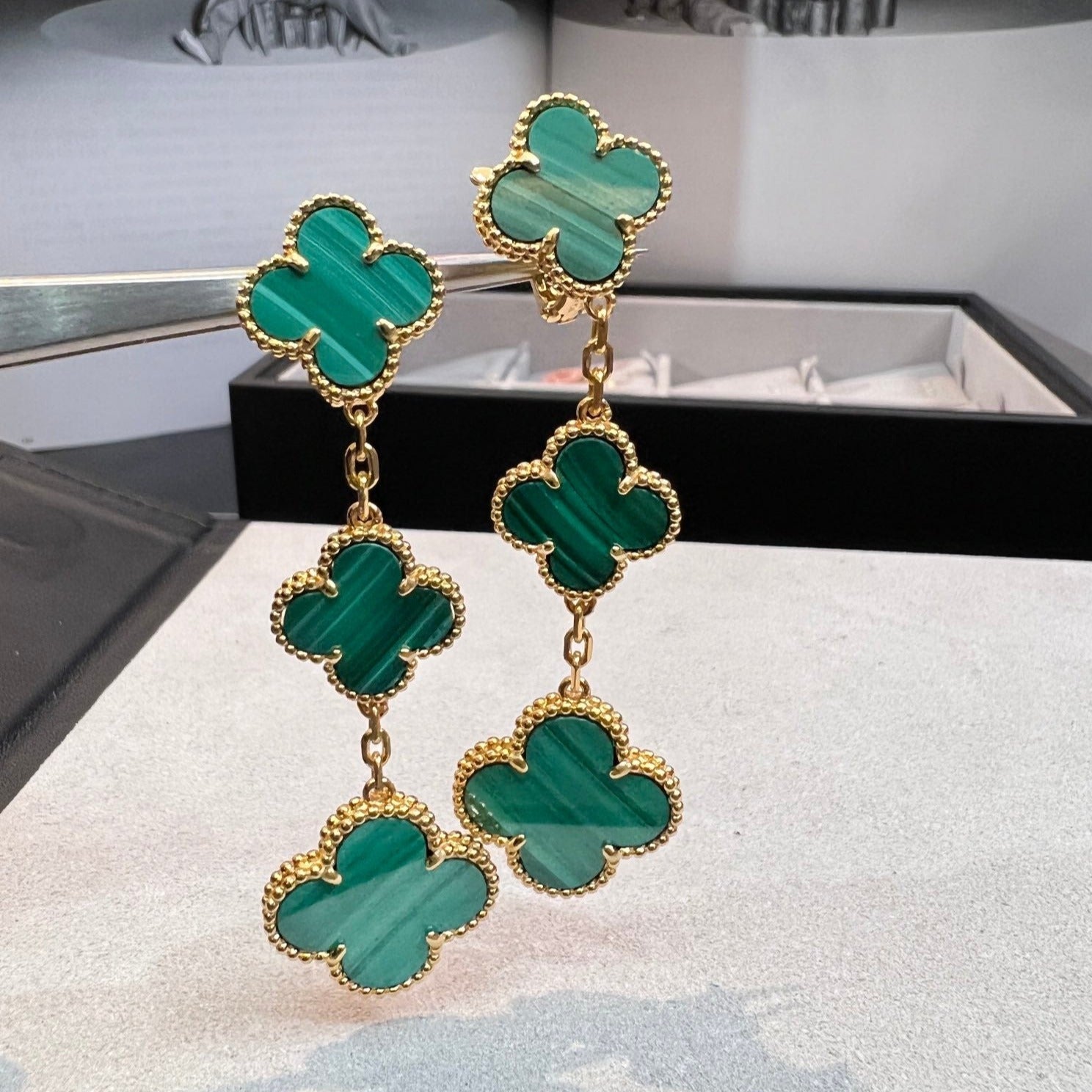 TimiCLOVER MALACHITE 3 MOTIFS GOLD