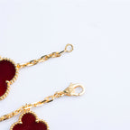 ¡®Timi¡¯CLOVER BRACELET 5 MOTIFS CARNELIAN TIGER EYE