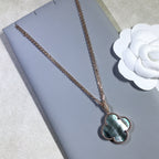 TimiCLOVER 25MM GOLD DARK MOP BIG CLOVER NECKLACE