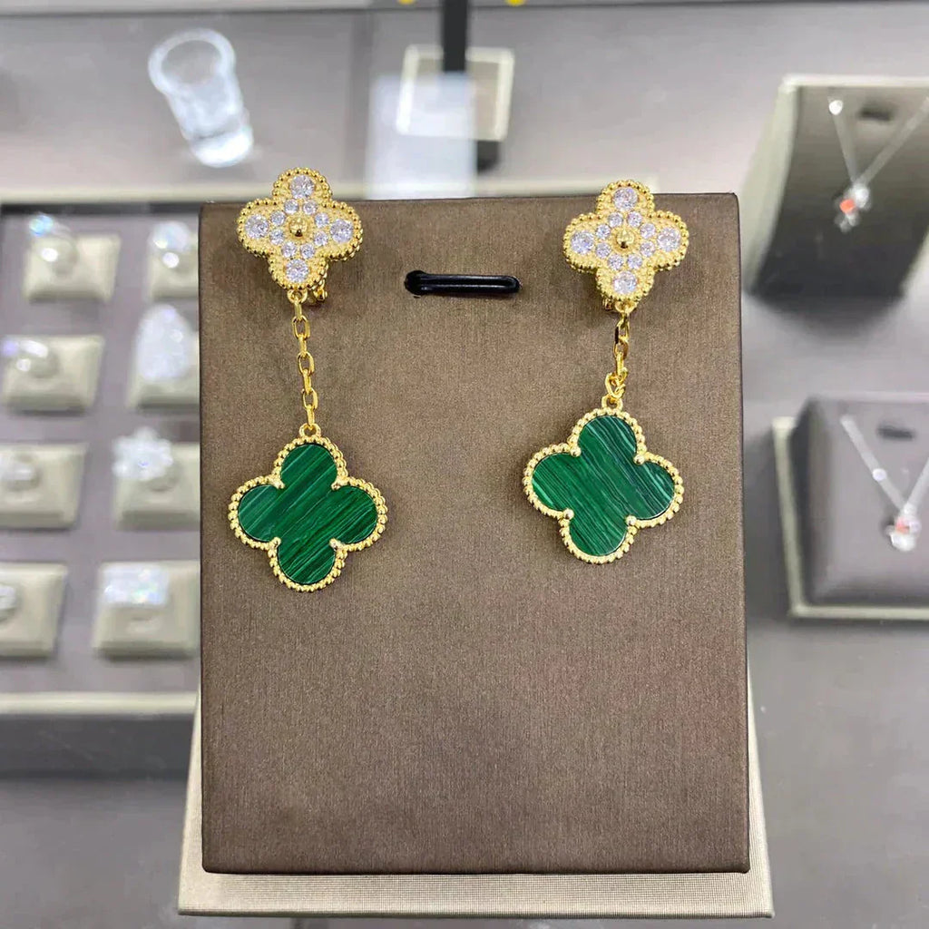 TimiCLOVER  2 MOTIFS  DIAMOND  EARRINGS (MULTIPLE CHOICESç´
