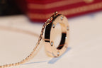 TimiLOVE NECKLACE 16MM 6 DIAMONDS PINK GOLD
