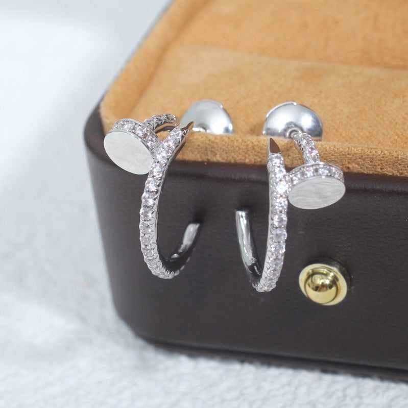 TimiJUSTE EARRINGS 12.75MM SILVER DIAMOND