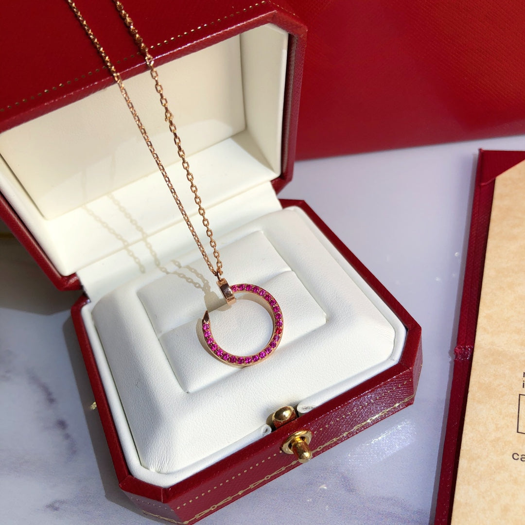 TimiJUSTE NECKLACE GOLD RED DIAMONDS