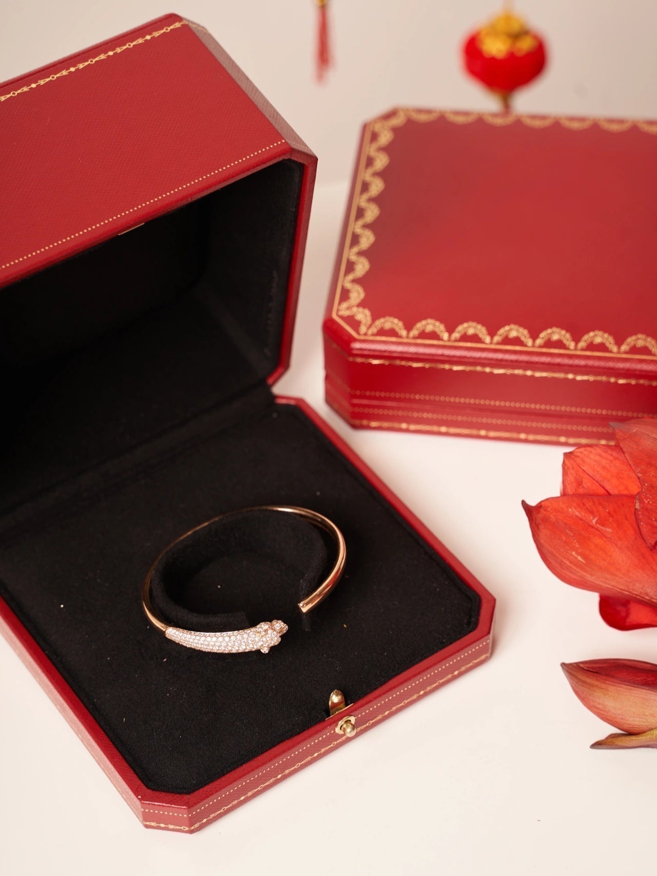 TimiPANTHERE ROSE GOLD DIAMOND OPEN BRACELET