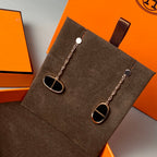 TimiCHAINE VERSO BLACK CERAMIC EARRINGS