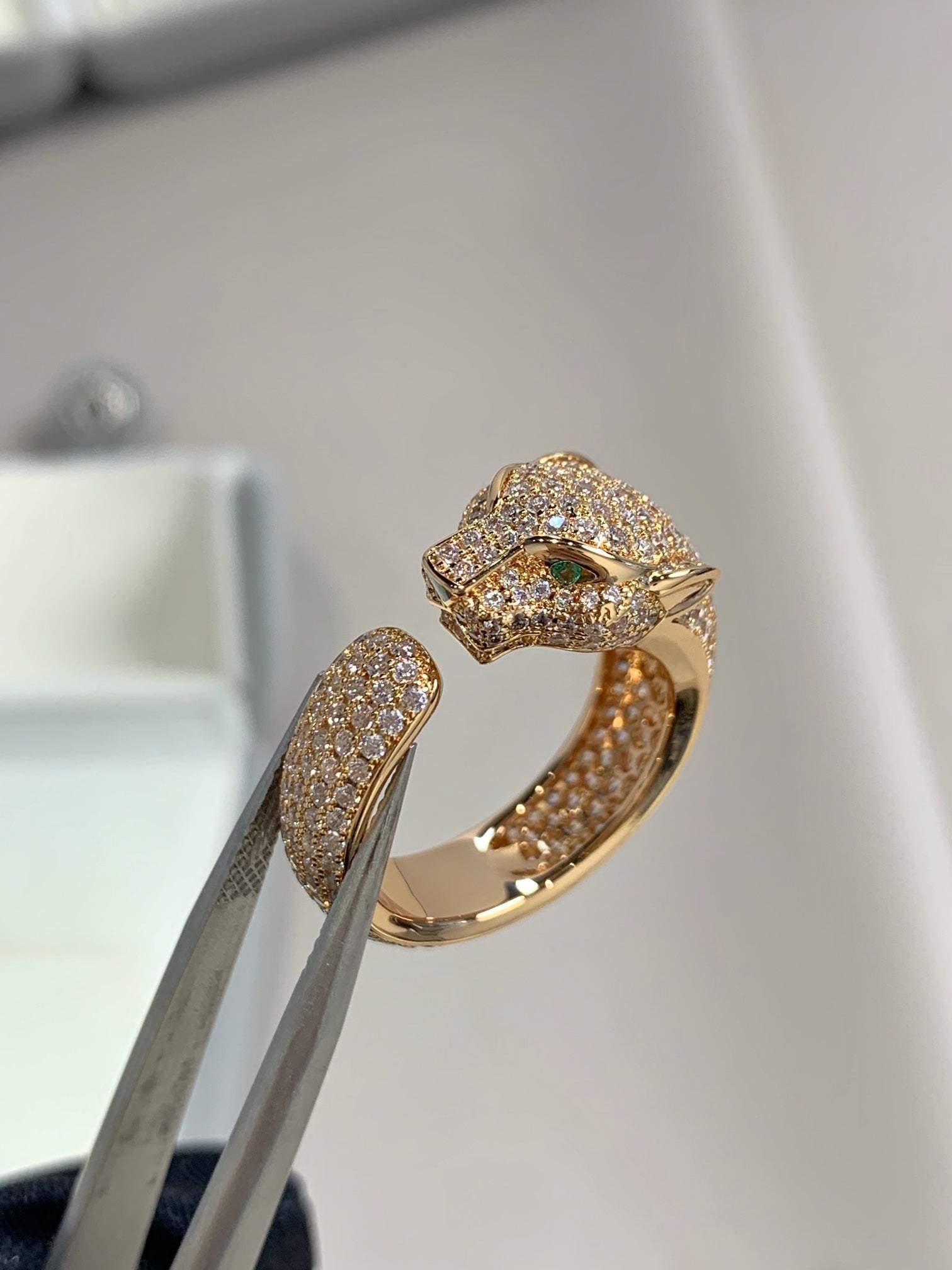 TimiPANTHERE PINK GOLD DIAMOND RING