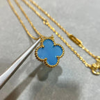 TimiCLOVER 15MM BLUE AGATE NECKLACE
