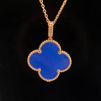 TimiCLOVER 25MM NECKLACE TURQUOISE ROSE GOLD
