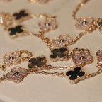 TimiCLOVER 20 MOTIFS DARK MOP DIAMOND  NECKLACE
