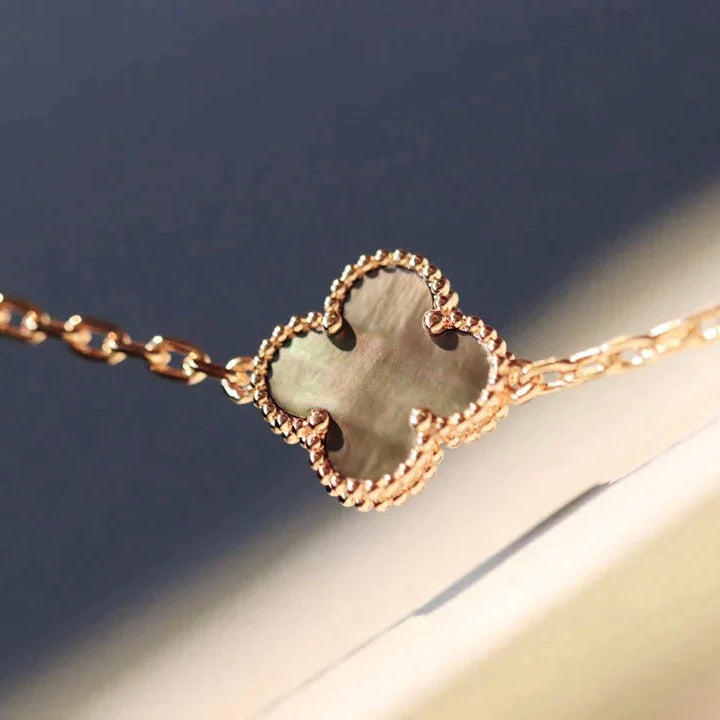 TimiCLOVER 20 MOTIFS DARK MOP DIAMOND  NECKLACE