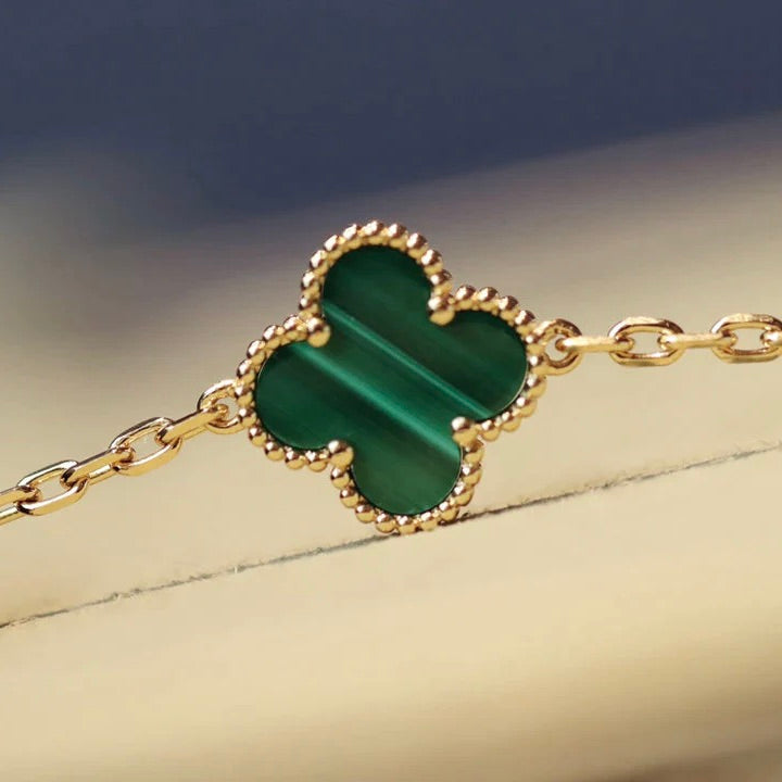 TimiCLOVER 20 MOTIFS MALACHITE DIAMOND NECKLACE