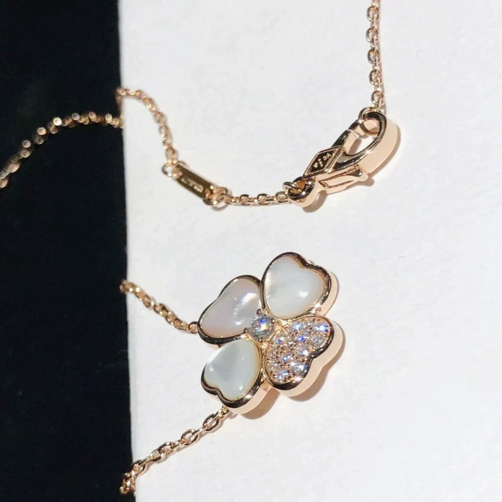 TimiCLOVER MOP DIAMOND ROSE GOLD NECKLACE