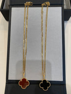 TimiCLOVER 25MM NECKLACE GOLD CARNELIAN