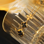 TimiSTAR AND SUN ONYX PINK GOLD NECKLACE