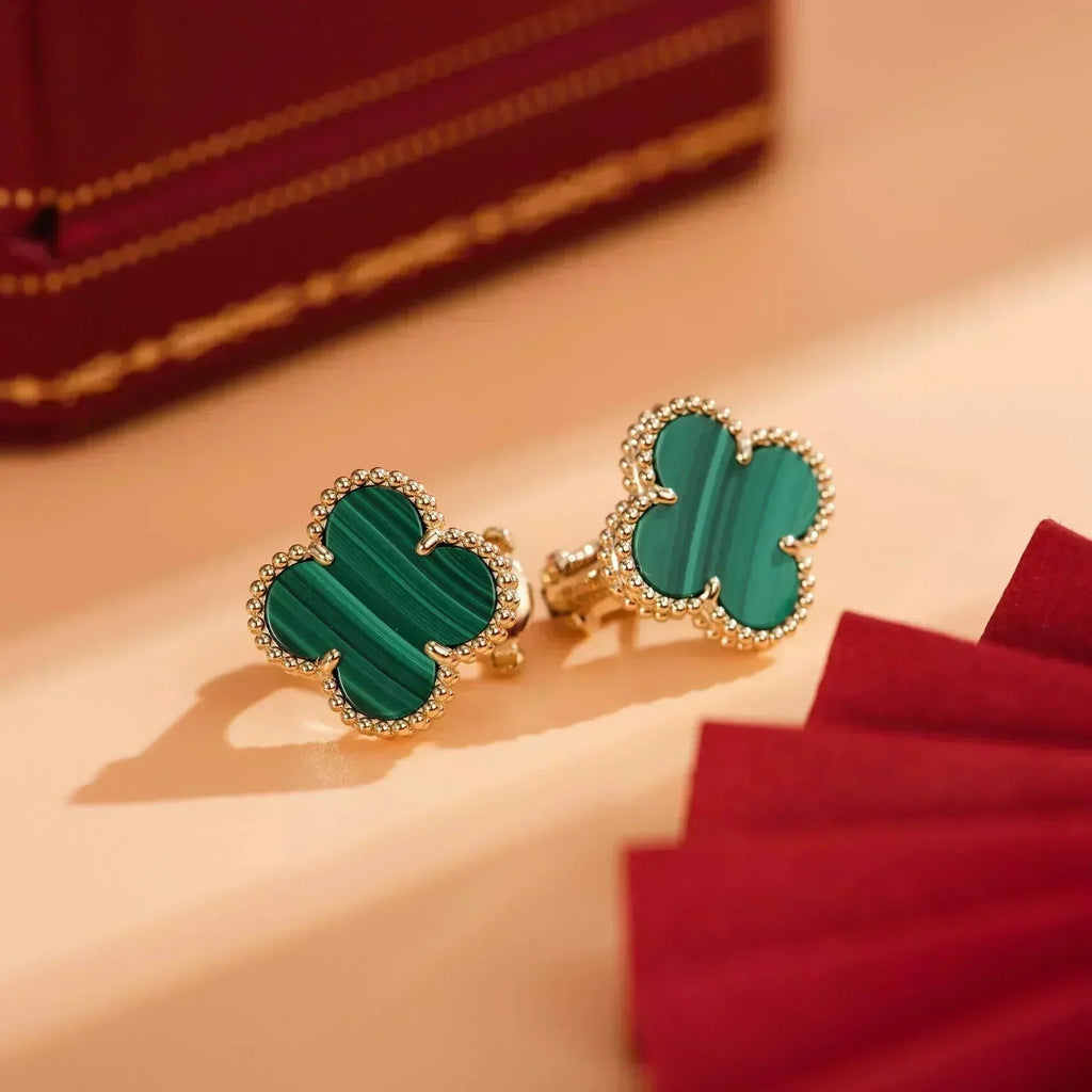 TimiCLOVER MEDIUM 1 MOTIFS MALACHITE  EARRINGS