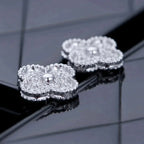 TimiCLOVER 1 MOTIFS DIAMOND STUD EARRINGS SILVER
