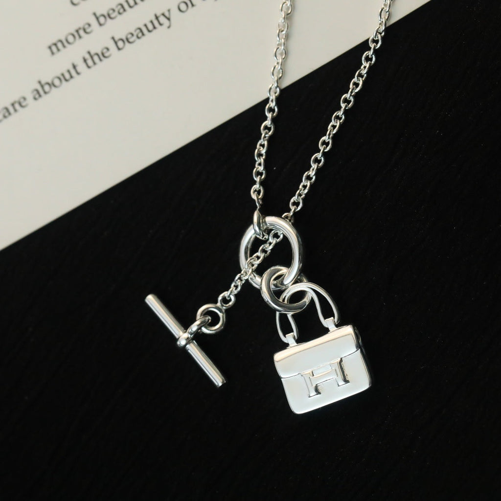 TimiPOP H PEDANT SILVER NECKLACE