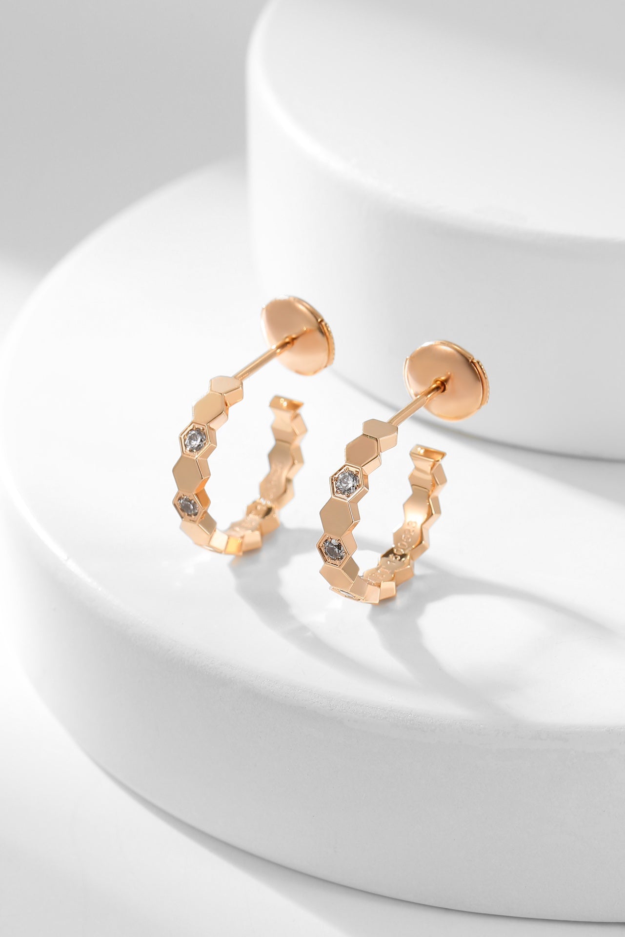 TimiBEE LOVE DIAMOND HOOP EARRINGS