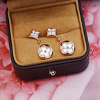 TimiSTAR AND SUN PINK GOLD MOP DROP EARRINGS
