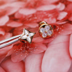 TimiSTAR AND SUN PINK GOLD MOP STUD EARRINGS