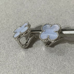 TimiCLOVER CHALCEDONY SILVER STUD EARRINGS