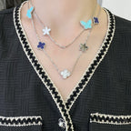 TimiLUCKY CLOVER SILVER 11 MOTIF NECKLACE