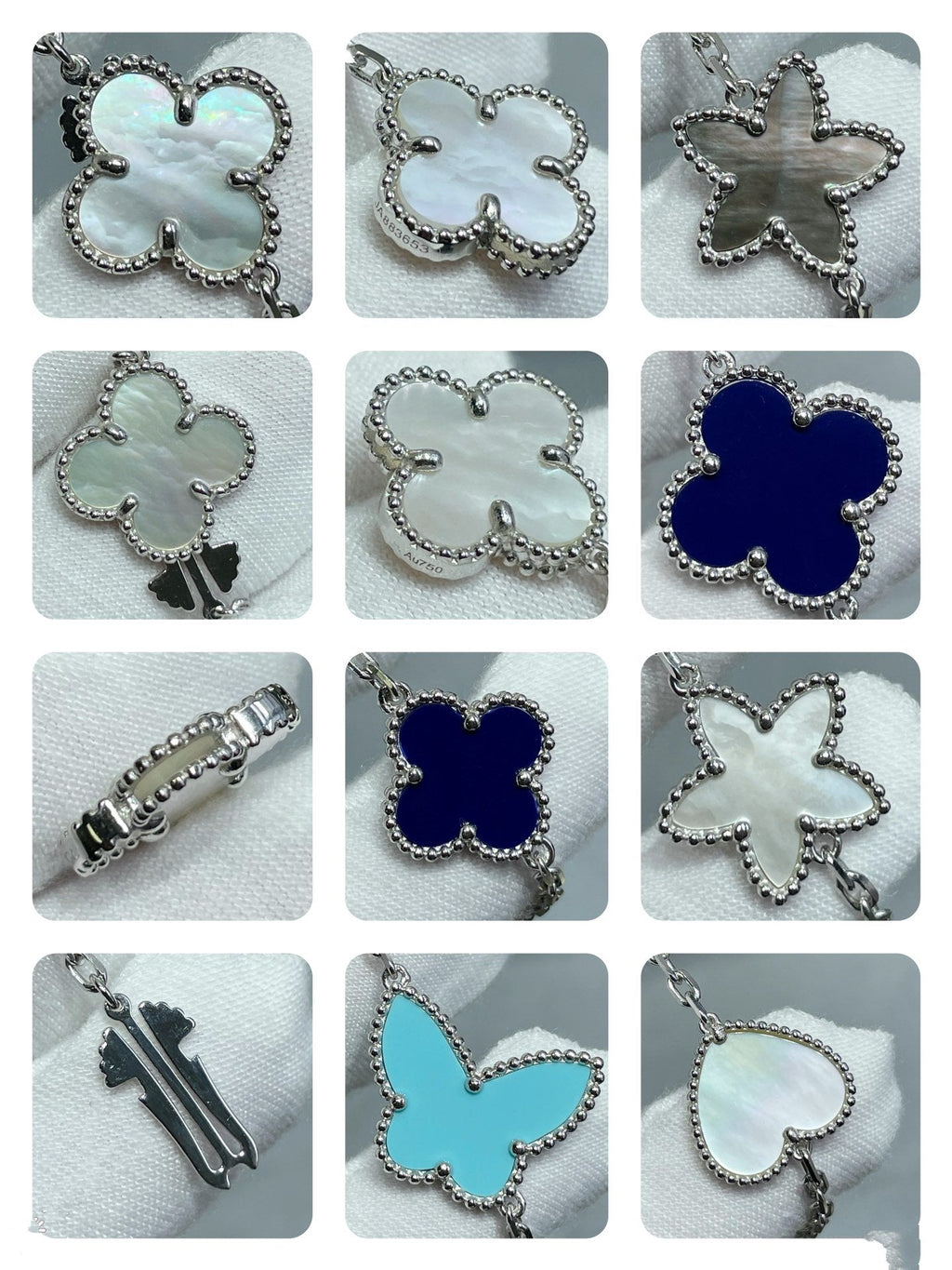 TimiLUCKY CLOVER SILVER 11 MOTIF NECKLACE