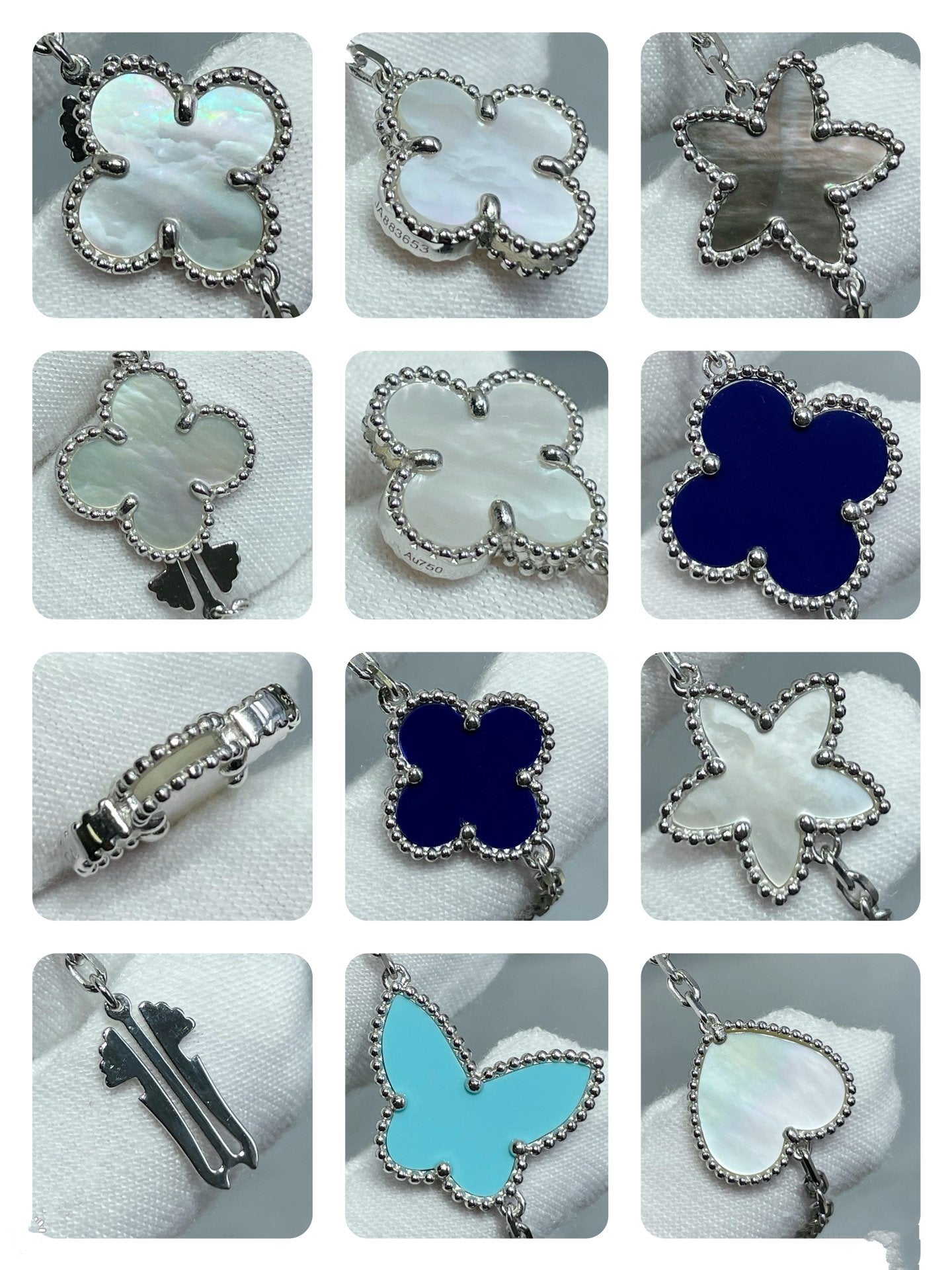 TimiLUCKY CLOVER SILVER 11 MOTIF NECKLACE