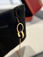 TimiLOVE NECKLACE DOUBLE RING PINK GOLD