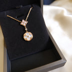 TimiSTAR AND SUN WHITE MOP 2 MOTIF PINK GOLD NECKLACE