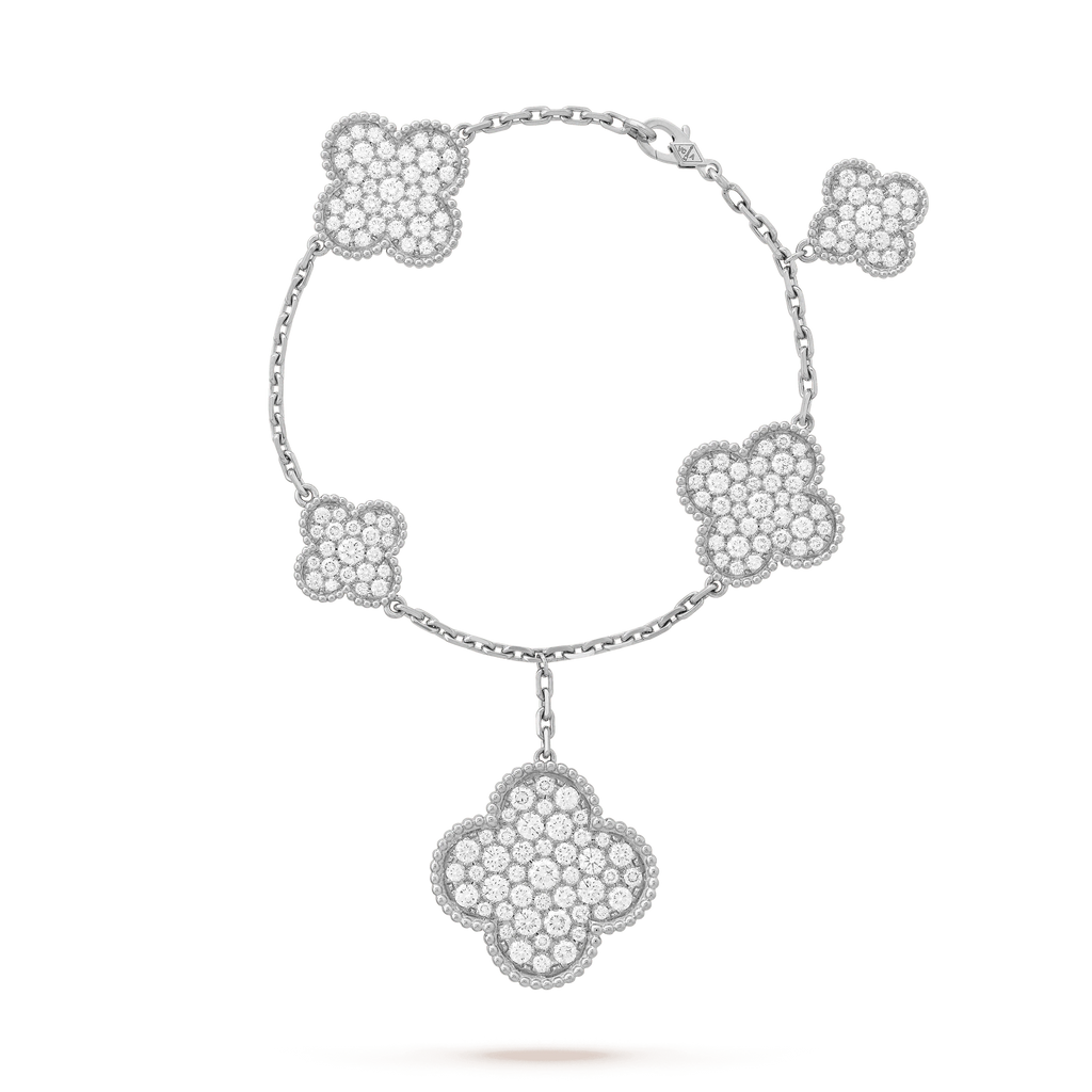 ¡®Timi¡¯CLOVER 6 MOTIFS SILVER DIAMOND BRACELET