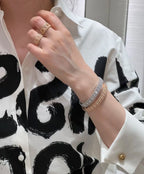 [Timi]2026 WOVEN-PATTERN BRACELET SET WITH FULL DIAMOND INLAY THREE-COLORS