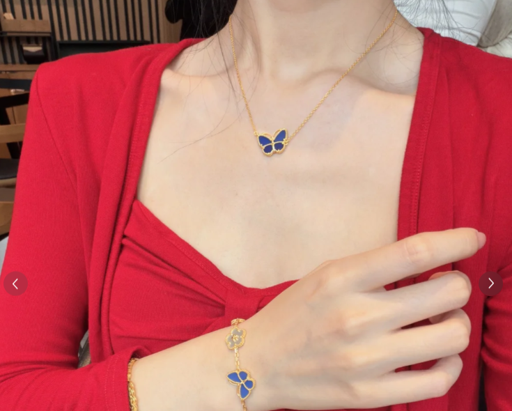 [Timi]BUTTERFLY BLUE   NECKLACE