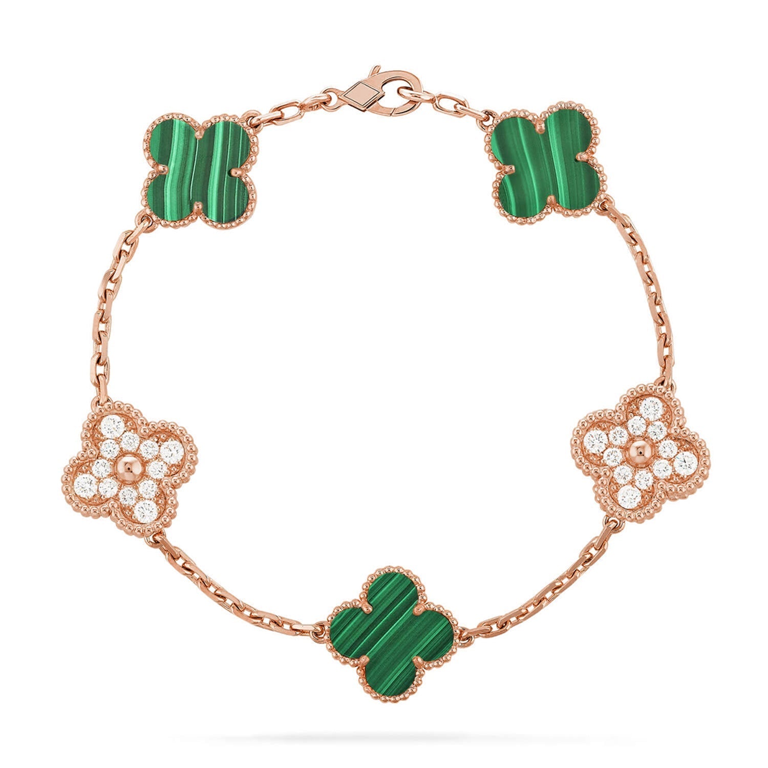 [Timi]New  CLOVER 5 MOTIF MALACHITE BRACELET COLLECTION