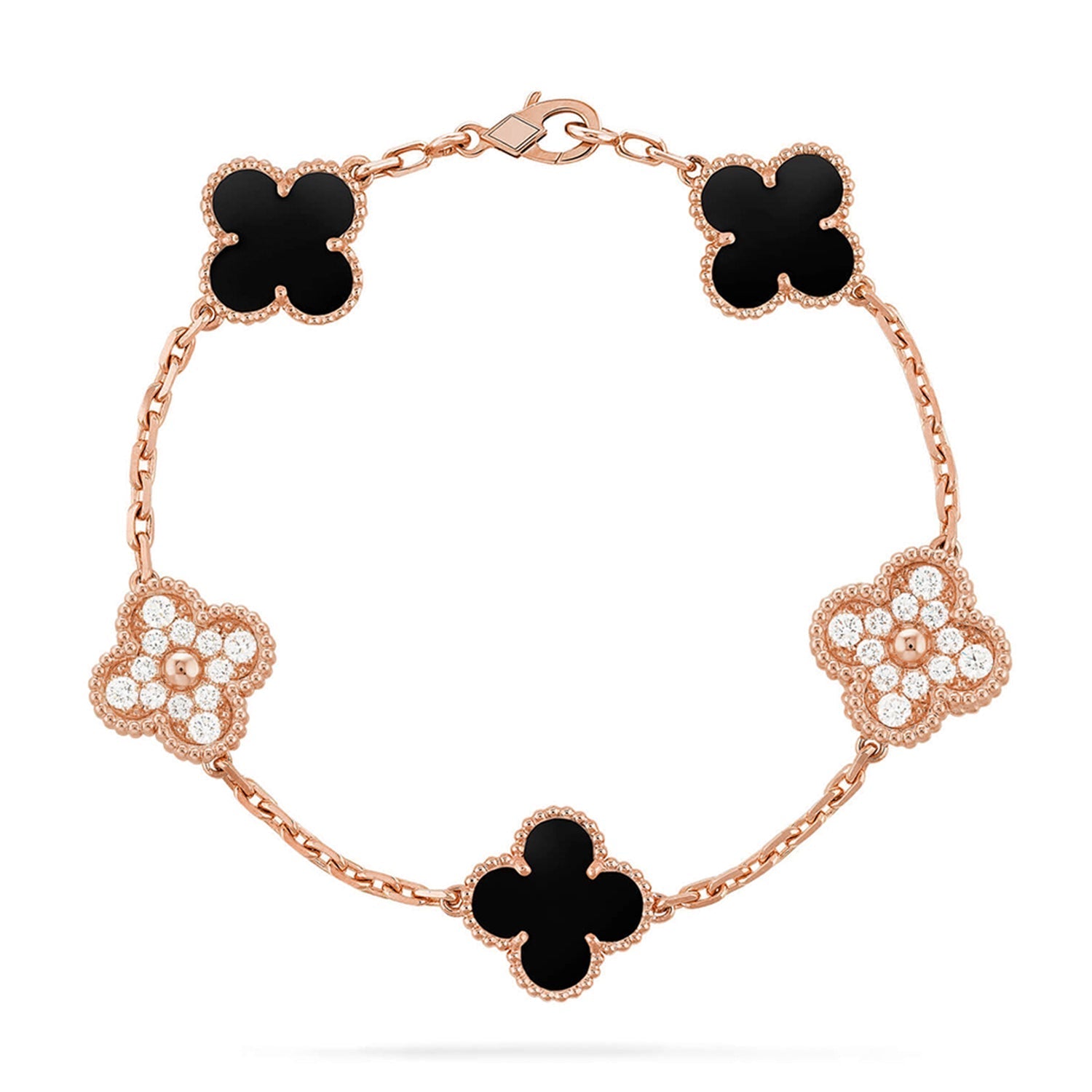 [Timi]New  CLOVER 5 MOTIF ONYXS BRACELET COLLECTION